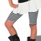Girls Swashbuckler Pirate Costume with Dress Hat and Striped Leggings for Halloween